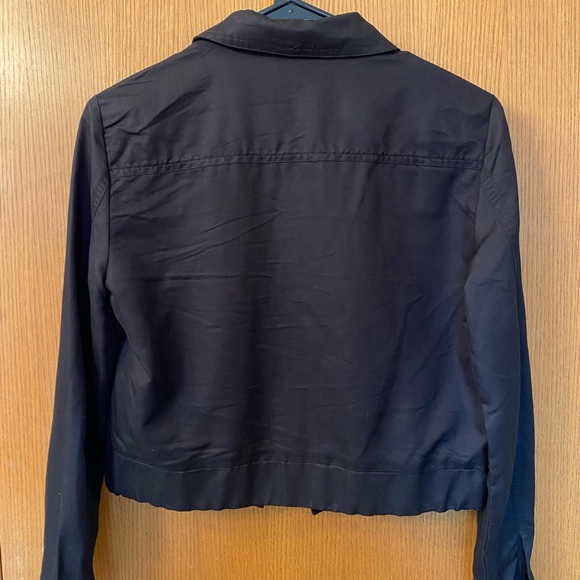 Black Cropped Shirt Jacket - Picture 3 of 3